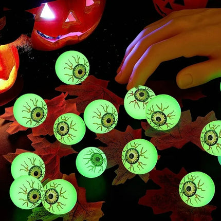 5/50PCS Luminous Bouncing Ball Halloween Glow in The Dark Eyeball Toys Rubber Fake Eyeball Haunted House Horror Decoration Props