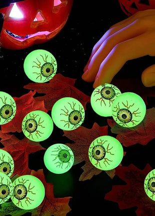5/50PCS Luminous Bouncing Ball Halloween Glow in The Dark Eyeball Toys Rubber Fake Eyeball Haunted House Horror Decoration Props - Riparo82