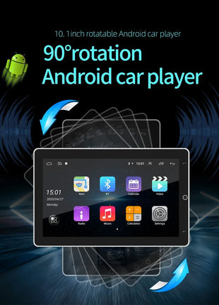 4G+64G Android 14 Car Stereo Video Multimidia Radio Player 10.1 Inch Universal Autoradio GPS Electric Rotatable Touch Screen - Riparo82