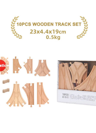 NUOVO Set di binari in legno Pacchetto di espansione per binari in legno di faggio Set di binari ferroviari adatti per tutte le marche Treni Giocattoli per regali per bambini