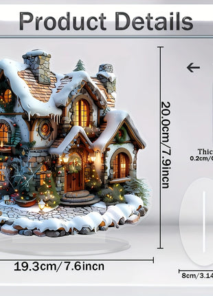 8 pollici 2D colorato casa di neve di Natale decorazione da tavolo in acrilico villaggio di famiglia statua in miniatura regalo a tema casa delle vacanze