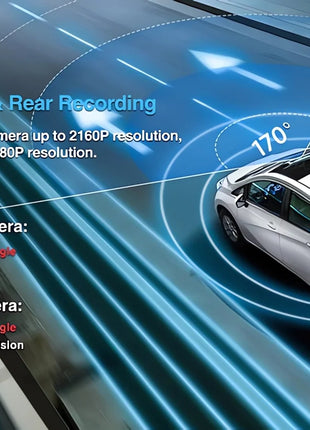 Dash Cam 4K+1080P Dual Lens WIFI GPS Car DVR Camera Video Drive Recorder Dashcam Dual Lens Black Box Front and Rear Night Vision - Riparo82