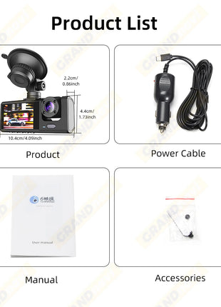 Dash Cam for Cars WIFI APP Car DVR 3 Channel Front Camera Video Recorder Rear View Camera for Vehicle Black Box Car Assecories - Riparo82