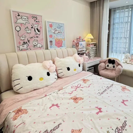 Cute Hello Kitty Pillow For Sleeping Girls Big Headboard Cushion Bed Cushion Dormitory Student Backrest Cushion Practical Gift