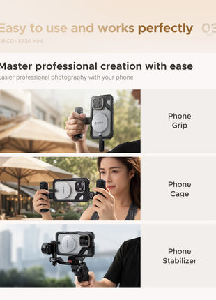 ORICO KR20Mini SSD esterno magnetico per iPhone 17 16 15 Pro/Max ProRes 2000MB/s 4K ProRes HDR Registra e negozio