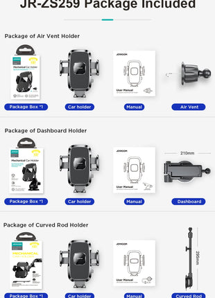 Dashboard Phone Holder for Car【360° Widest View】9in Flexible Long Arm, Universal Handsfree Auto Windshield Air Vent Phone Mount - Riparo82