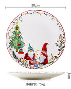 Piatto da pranzo in ceramica Goblin natalizio Piatti da dessert per bistecche di Babbo Natale Piatto da insalata per spaghetti Stoviglie per la decorazione della casa - riparo82