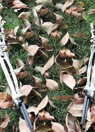Halloween Hand Bone Skeleton Decorations Yard Inserting Ghost Arm Props for Outdoor Haunted House Party Horror Scene Decorations - Riparo82