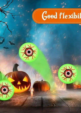 5/50PCS Luminous Bouncing Ball Halloween Glow in The Dark Eyeball Toys Rubber Fake Eyeball Haunted House Horror Decoration Props - Riparo82