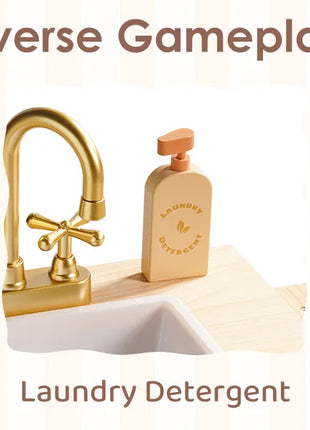 Robotime Cucina da gioco in legno Set da gioco da cucina per bambini Lavatrice Lavastoviglie Set da gioco da cucina per bambini Regalo per ragazzi e ragazze Caramello - riparo82