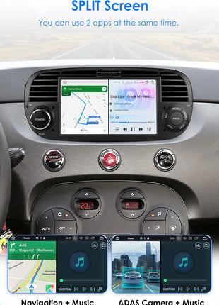 Hizpo 7 Inch 8 Core Car Radio Stereo for FIAT 500 2007-2015 GPS 2din Autoradio CarPlay Android 13 Auto Navigation Head Unit Wifi - Riparo82