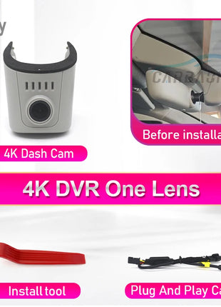 Dash Cam for Audi A1 A3 A4 A5 A6 A7 A8 Q2 Q3 Q5 Q7 Q8 TT RS S 2016 to 2025,4K Dashcam Wifi Dash Camera for Audi,Dvr in the Car - Riparo82