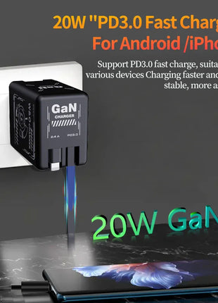 W&O GaN Fast Charging Cable Type C 20W and Lightning Liquid Silicone Cable for iPhone 14 15 Pro Max Xiaomi Realme Redmi ﻿ - Riparo82