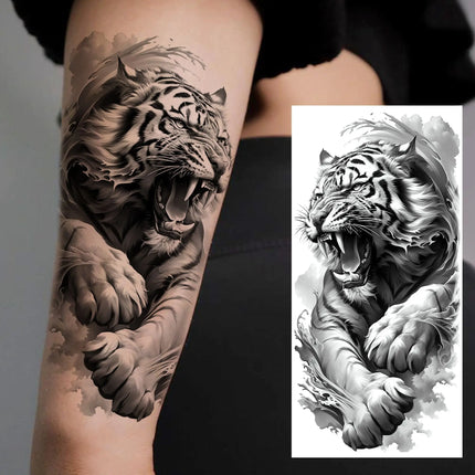 1 Sheet Full Arm Evil Witch Vampire Temporary Tattoos Sleeve Halloween Scary Skull Tatoo Waterproof Horrible Fake Tattoo Sticker
