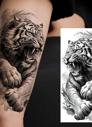 1 Sheet Full Arm Evil Witch Vampire Temporary Tattoos Sleeve Halloween Scary Skull Tatoo Waterproof Horrible Fake Tattoo Sticker - Riparo82