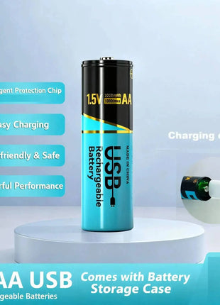 Batteria AA da 6 pezzi con cavo USB tipo C Batteria ricaricabile agli ioni di litio, batteria AA da 1,5 V, batteria AA da 2200 mWh - riparo82