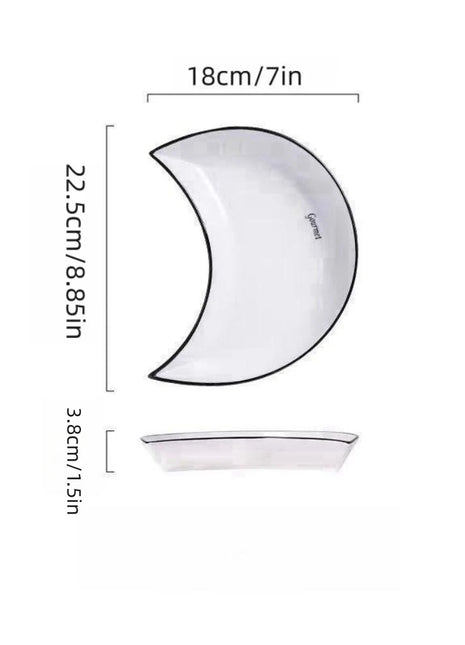 Set di stoviglie in ceramica per riunione da 5 pezzi Piatto caldo a forma di luna Combinazione flessibile di piatti in base al consumo alimentare - riparo82