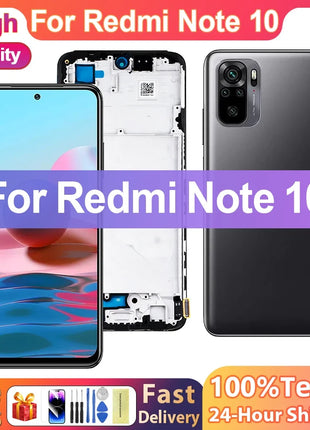 6.43 ''Per Xiaomi Redmi Nota 10 4G Display LCD Touch Screen Digitizer Pannello LCD Per Redmi Nota 10 M2101K7AI LCD - riparo82