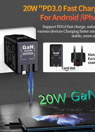 W&O GaN Fast Charging 20W Cable Type C and Lightning Liquid Silicone Cable for iPhone 14 15 Pro Max Xiaomi Realme Redmi ﻿ - Riparo82