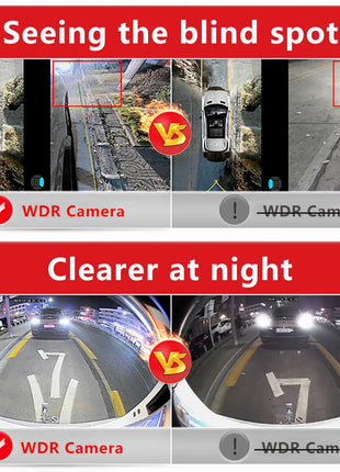 360 Car camera For android auto 360 panoramic system 8K 3D AHD1080P 720p Camera Night Vision with camera dedicated hole opener - Riparo82