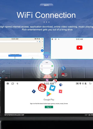 Podofo IPS 6.86''1Din Wireless Carplay Android Auto Car Radio Multimedia Video MP5 Player TouchScreen Universal Autoradio Stereo - Riparo82