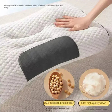 Soy fiber massage cervical pillow with porous and breathable features helps with sleeping, suitable for hotel and home bedding