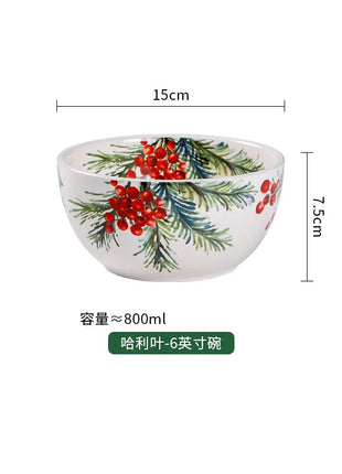 1PC Piatti in ceramica da cucina creativi Squisita stoviglie natalizie Piatti da bistecca per insalata di pasta Piatti in ceramica di alta qualità - riparo82