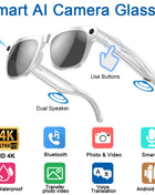 Xiaomi 4k Hd Ai Smart Glasses Camera Wearable Mini Camera Bluetooth Call Voice Assistant Control Smart Sports Camera Glasses - Riparo82
