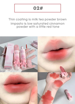Gegebear Bear Lip Glaze Matte Velvet Lipstick Long-lasting Whitening Lip Cream Lip Mud - Riparo82