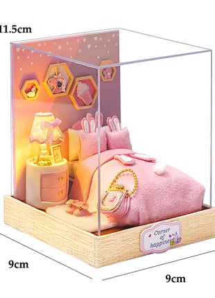 Fai da te in legno caldo Natale Lodge Casa Case delle bambole Kit modello in miniatura Casa delle bambole con mobili Luci a LED per regali di amici