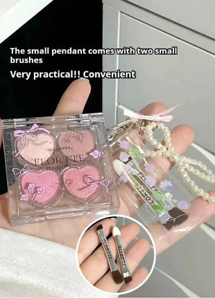 FLORTTE Love Series Eyeshadow 4-color Matte Powder Fine Shimmer  Multi-purpose Portable Palette Highlight Blusher Brightening