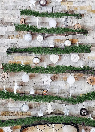 Decorazione ghirlanda natalizia da 10 m, pino artificiale, non illuminato, morbido, verde, per le vacanze, per la decorazione della festa nuziale di Natale al coperto - riparo82