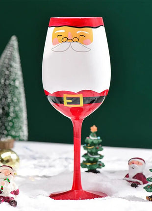 Bicchieri da vino natalizi da 450 ml Albero di Natale di Babbo Natale Aghi di pino Bicchieri da vino rosso per vino Succo di champagne - riparo82