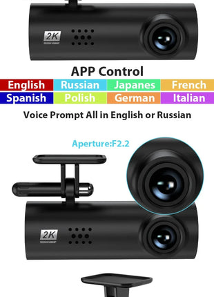 Dash Cam Smart Car DVR Camera Wifi APP Voice Control Dashcam 1080P HD Night Vision Car Camera Video Recorder G-sensor dash cam - Riparo82