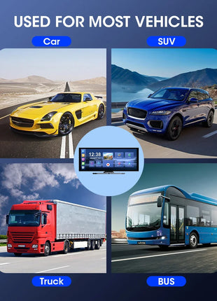 10/11.26" Wireless Carplay Screen for Car,4K Dash Cam HD Car DVR,Android Auto GPS Navigation Video Recorder,1080P Camera,FM,WIFI - Riparo82