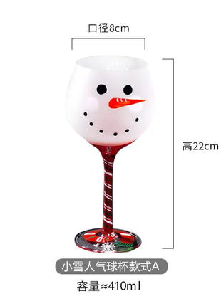 Calice da vino rosso in cristallo Bicchieri colorati Bicchiere da vino Bicchiere da whisky in vetro dipinto a mano artificiale Regalo di Natale - riparo82