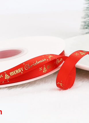 Nastro natalizio stampato da 5 metri Nastro natalizio in poliestere per design fatto a mano Decorazione natalizia Confezione regalo bouquet torta fai da te - riparo82