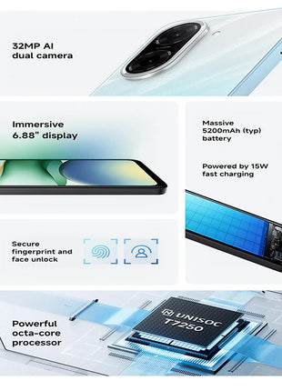 Global Version Xiaomi redmi A5 4GB 128GB Smartphone 32MP AI dual camera 6.88 "120hz Display Seite Finger abdruck 5200mah Schnel - Riparo82