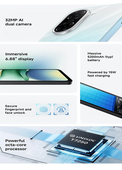 Global Version Xiaomi redmi A5 4GB 128GB Smartphone 32MP AI dual camera 6.88 "120hz Display Seite Finger abdruck 5200mah Schnel - Riparo82