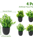 Artificial Plants Potted Green Bonsai Small Tree Grass Plant Pot Ornament Fake Flower for Home Garden Decor Wedding Party Decor