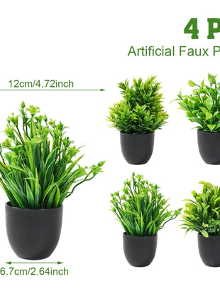 Artificial Plants Potted Green Bonsai Small Tree Grass Plant Pot Ornament Fake Flower for Home Garden Decor Wedding Party Decor