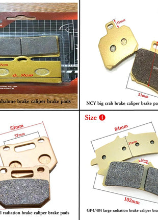 Pastiglie freno sinterizzate in metallo rame ad alte prestazioni per moto per pinza freno di montaggio Adelin/Rpm/Frando/Brembo 82/84/40/100mm