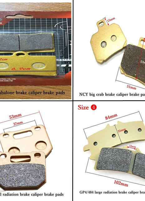 Pastiglie freno sinterizzate in metallo rame ad alte prestazioni per moto per pinza freno di montaggio Adelin/Rpm/Frando/Brembo 82/84/40/100mm