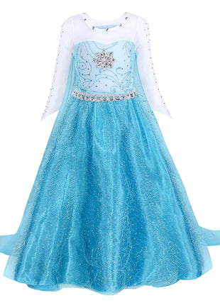 Disney Frozen Elsa Regina delle nevi Abito da principessa Costume da ragazza Halloween Bambini Gioco di ruolo Carnevale Bambini Compleanno Abito da festa