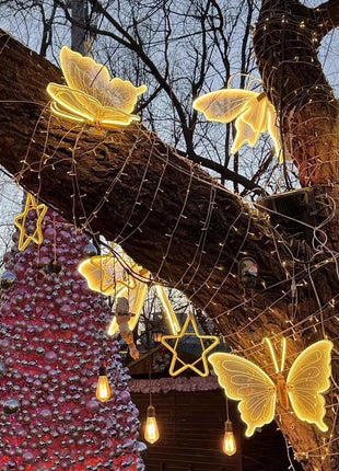 Farfalle a LED per matrimoni, apertura e chiusura automatica, ali luminose realistiche, arredamento perfetto per feste e Natale - riparo82