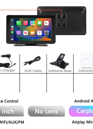 10.26" Carplay Screen Rearview Mirror Dash Cam Android Auto 4K 3840*2160P WIFI BT GPS Navigation Video Recorder Car DVR Camera - Riparo82