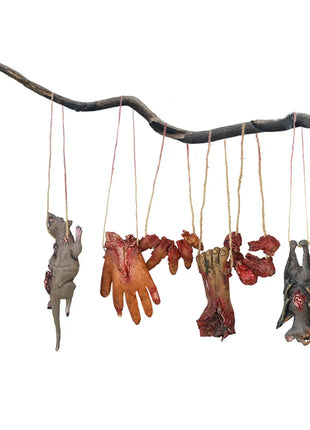 Halloween Horror Hanging Pendant Fake Dead Mouse Bat Broken Hand Feet Halloween Party Home Haunted House Scary Decoration Props - Riparo82