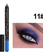 12 Colors Long-lasting Glitter Eyeshadow Pencil Pigment Blue Brown Black Eyeliner Pen Women Fashion Shimmer Eye Shadow Makeup - Riparo82