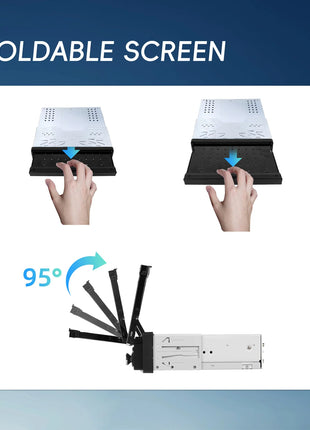 Hikity Carplay 4+64G Android 1Din Car Multimedia Player Retractable Screen GPS Navigation WIFI Bluetooth 1din autoradio No DVD - Riparo82