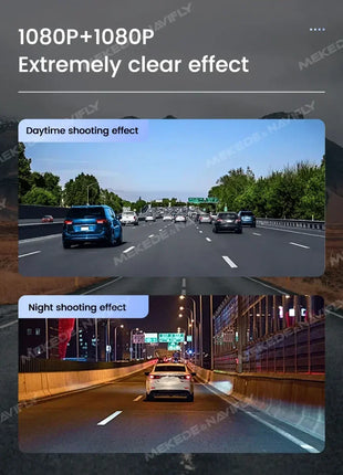 HD Dash Cam 1080P Car Recorder Dual Camera Vehicle Drive Auto Video DVR Android Wifi Smart Connect USB 24H Parking Monitoring - Riparo82